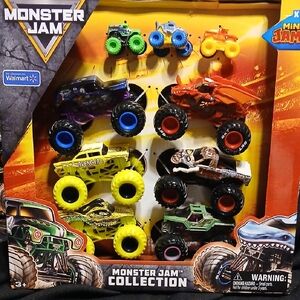Monster Jam Collection With ZOMBIE ..9   .Trucks  (6) 1/64 Multicolor (3) MINIS